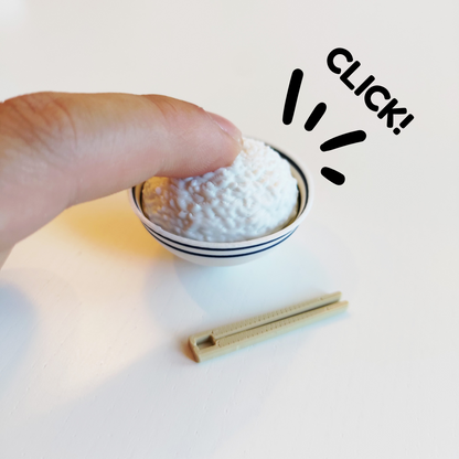Bowl of Rice with Mini Chopsticks Clicker